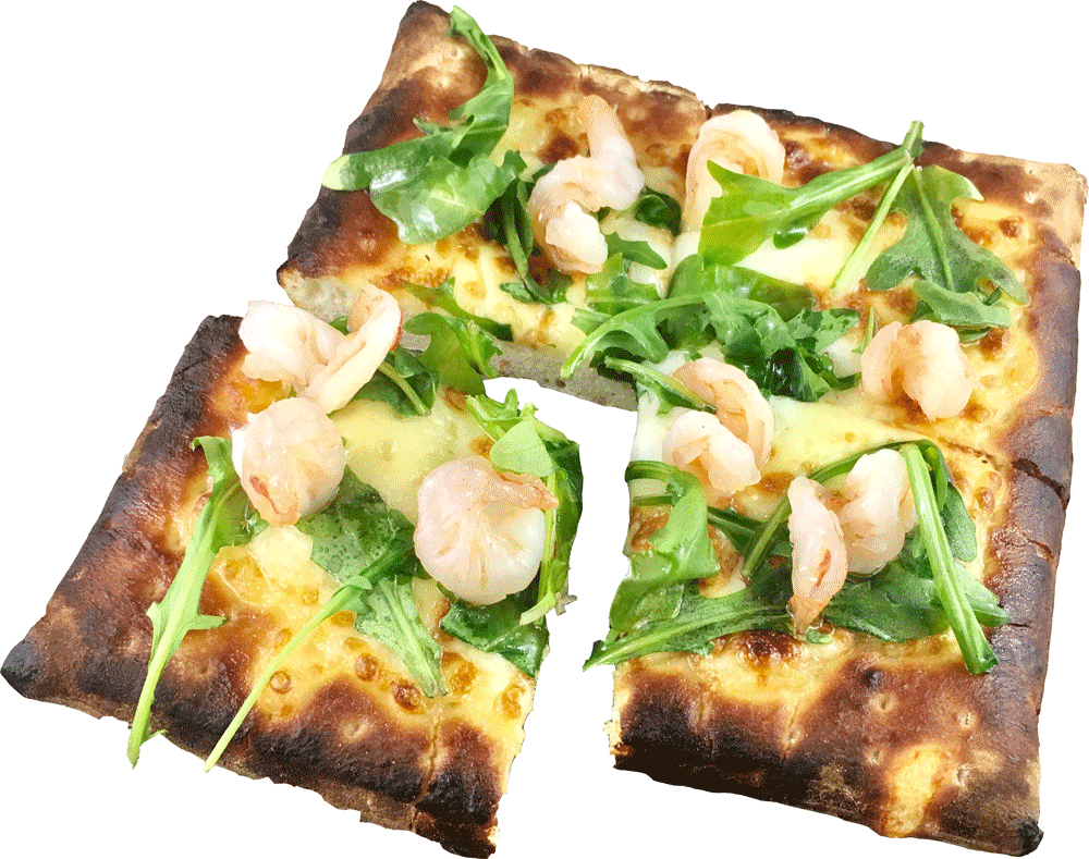 pizza prawn square